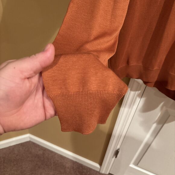 JoS. A. Bank Signature Collection Men's 100% Silk Orange Pullover Sweater XL - Picture 3 of 6